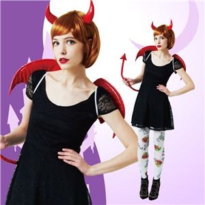 【ハロウィンコスプレ】デビルパーツセット（レッド）